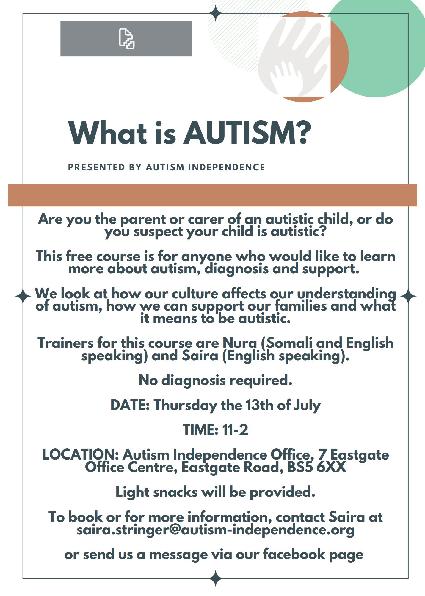 What is Autism? parent and carer course - Autism Independence